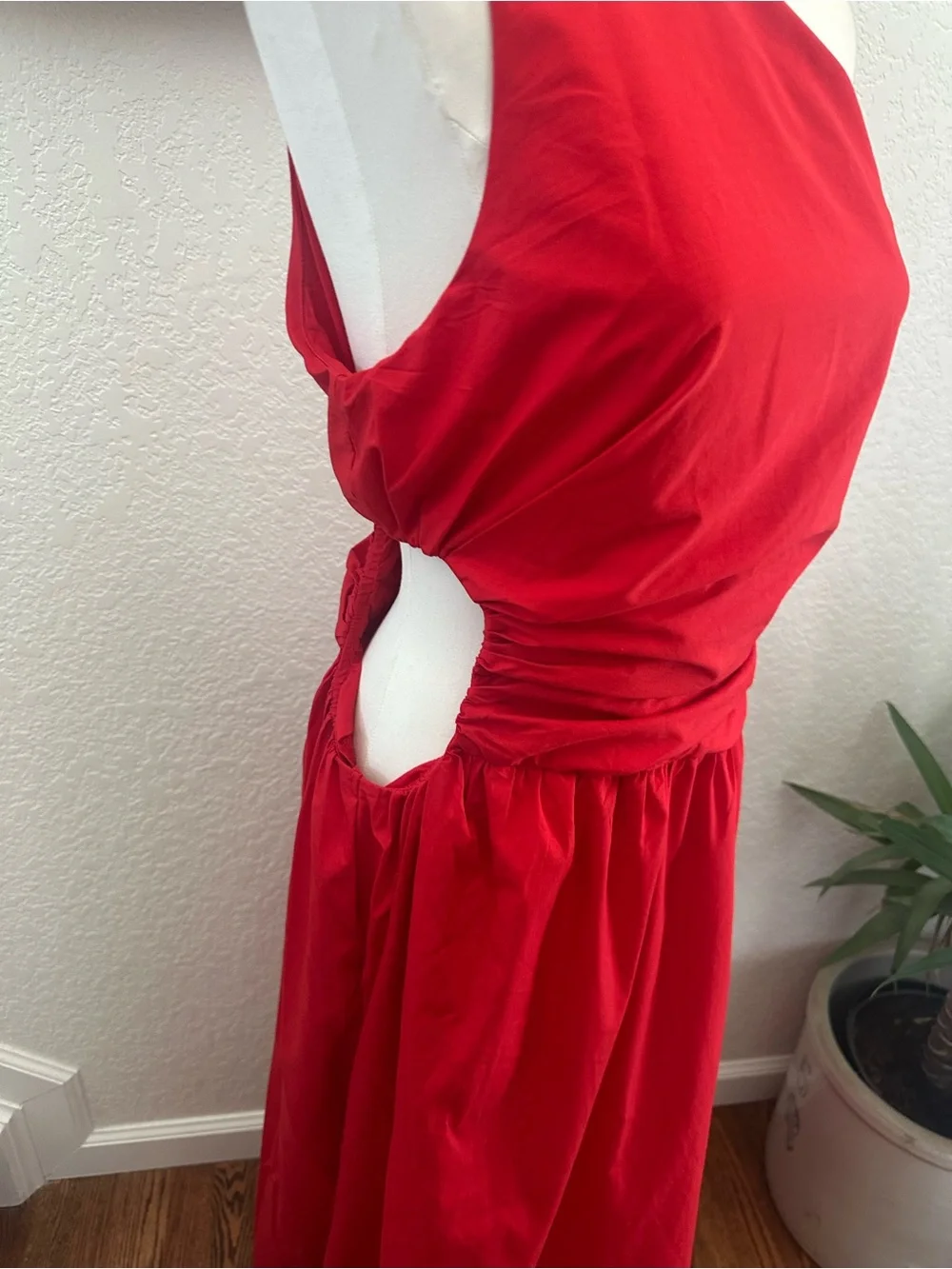 Abercrombie & fitch red one shoulder maxi dress ladies size XL NWT